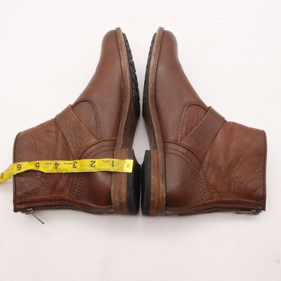 Frye Tyler Women's US 7.5 B Engineer Ankle Moto Boots  Brown Leather Buckle Zip - Picture 6 of 10
